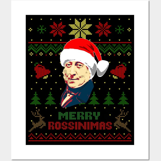 Gioachino Rossini Funny Christmas Wall Art by Nerd_art